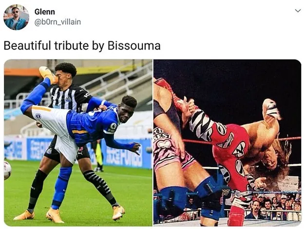 Yves Bissouma challenge compared to a wrestling move as he's sent off for backward kick in the FACE on Jamal Lewis following VAR review... - Bóng Đá