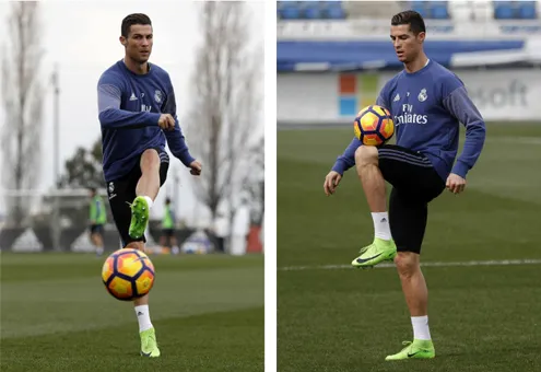 Ronaldo buồn bã nhìn Bale chơi đùa cùng các đồng đội - Bóng Đá
