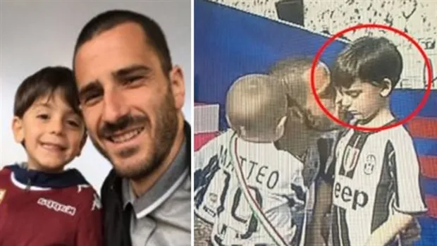 Con trai Bonucci sung sướng khi nhận áo từ 'đối thủ' của cha - Bóng Đá