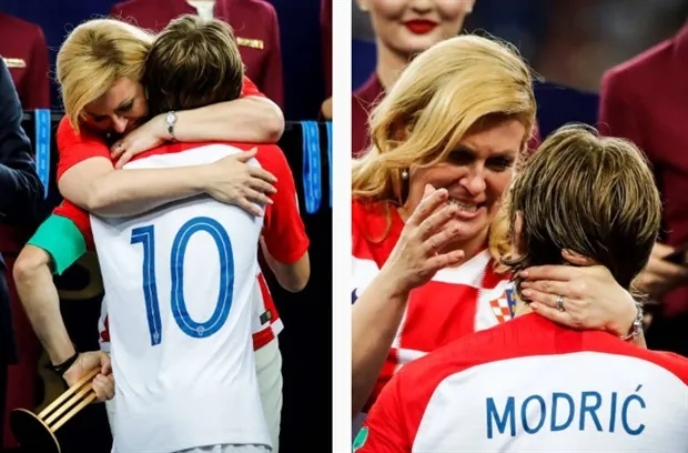 Tổng thống Croatia nghẹn ngào lau nước mắt cho Modric trên bục trao giải - Bóng Đá