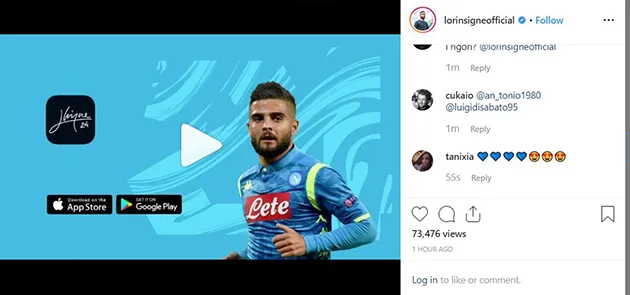 Napoli: Insigne releases app - Bóng Đá