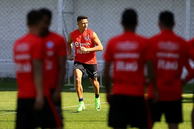 sanchez tập luyện cùng chile - Bóng Đá