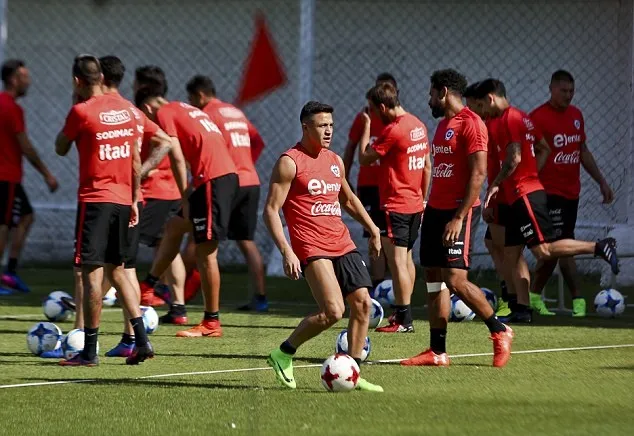 sanchez tập luyện cùng chile - Bóng Đá