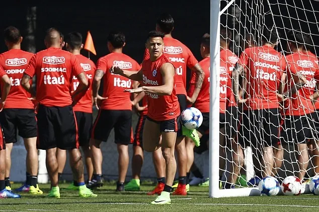 sanchez tập luyện cùng chile - Bóng Đá