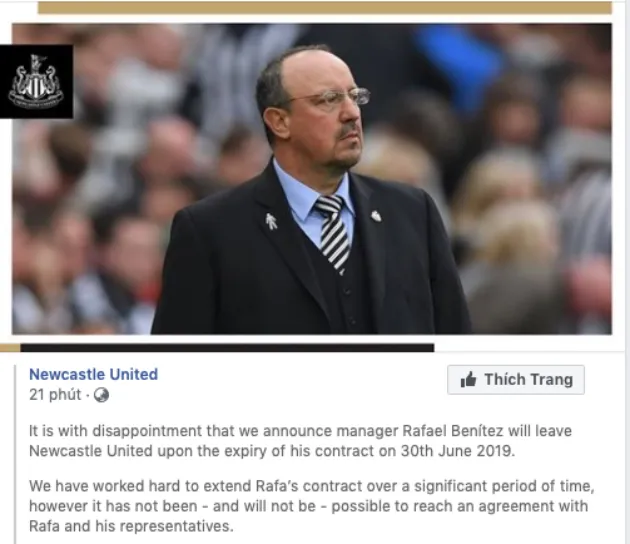 Rafael Benítez will leave Newcastle United - Bóng Đá