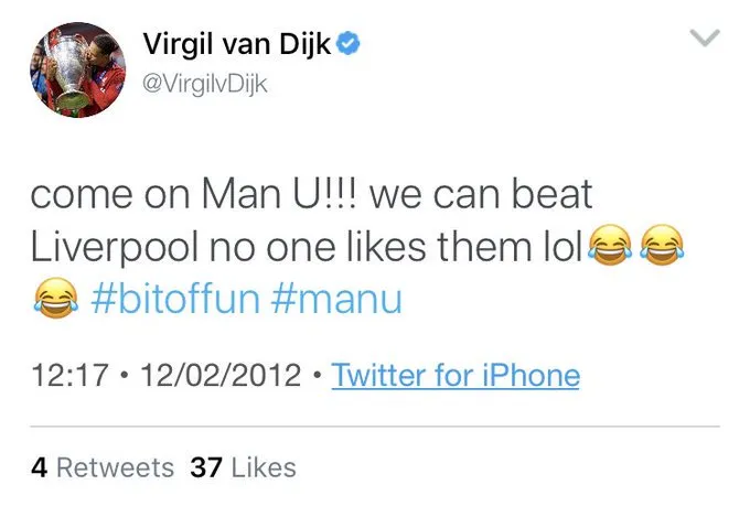 Van Dijk hates Liverpool, fan Man Utd - Bóng Đá