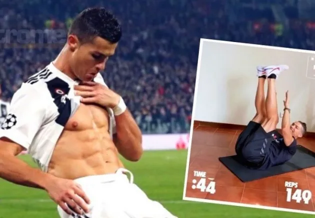 Cristiano Ronaldo challenges fans to try his 'core crusher challenge' - Bóng Đá