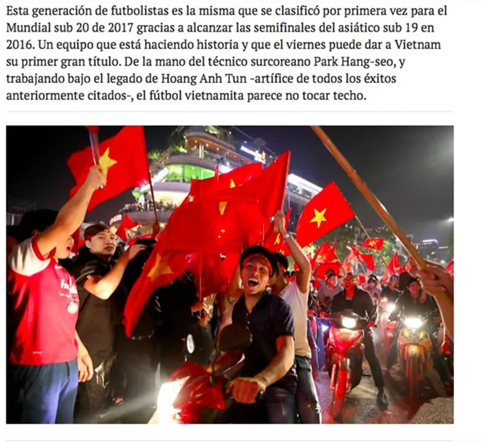 Báo thể thao nhiều người đọc nhất Tây Ban Nha ngợi ca U23 Việt Nam - Bóng Đá