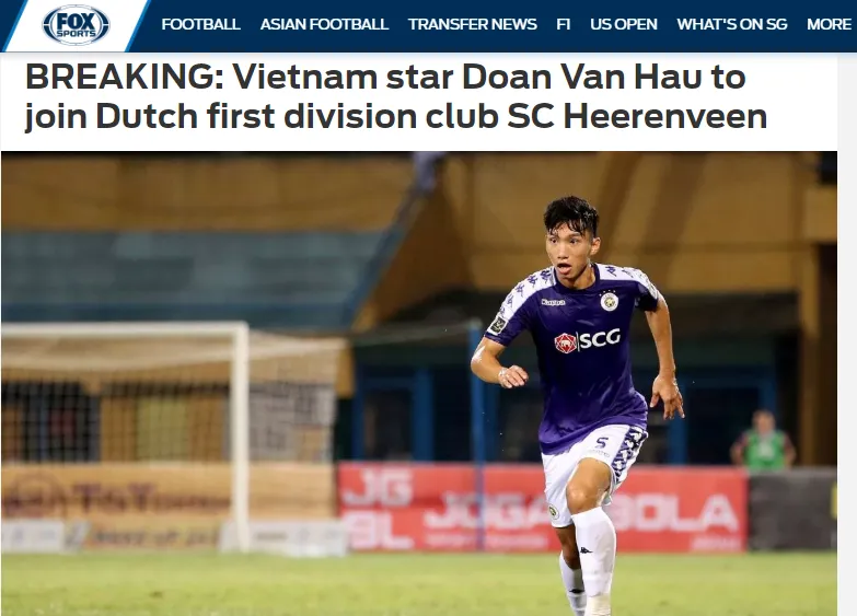 Báo châu Á nói 1 điều về thương vụ Đoàn Văn Hậu đầu quân cho SC Heerenveen - Bóng Đá