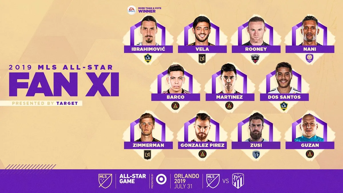 Vela, Rooney, Nani make MLS All-Star Fan XI - Bóng Đá