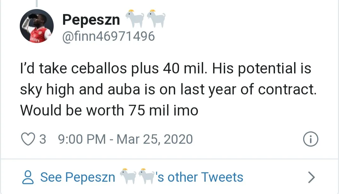 arsenal fans demands ceballos+cash for aubameyang - Bóng Đá
