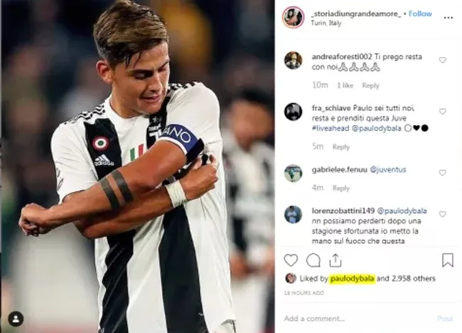 Dybala likes Instagram post urging him to reject MU transfer - Bóng Đá
