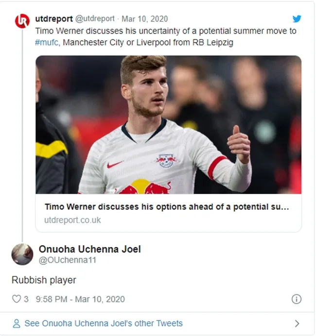 Manchester United: Red Devils fans blast Timo Werner latest transfer update - Bóng Đá