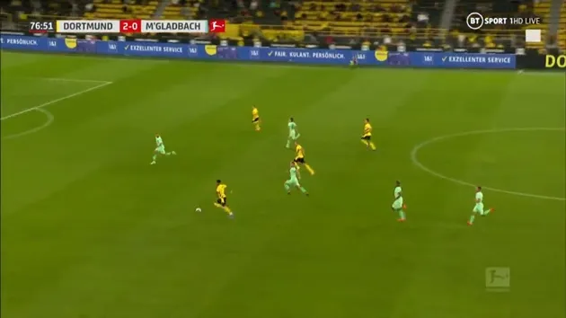 Sự kết hợp hoàn hảo, Sancho - Haaland phản công thần tốc sút tung lưới Gladbach - Bóng Đá