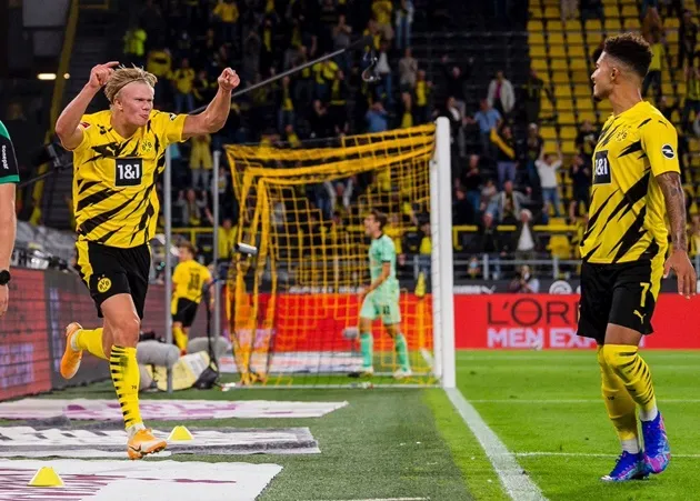 Sự kết hợp hoàn hảo, Sancho - Haaland phản công thần tốc sút tung lưới Gladbach - Bóng Đá