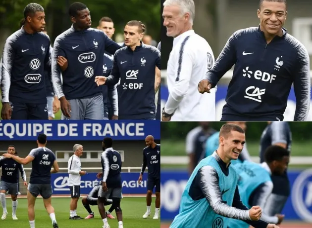 Pogba, Griezmann, Mbappe luyện tập cực sung trước cuộc đối đầu với Mỹ - Bóng Đá