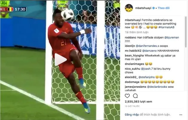 Batshuayi giải thích về màn ăn mừng đá bóng... vào mặt - Bóng Đá