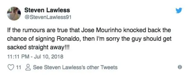 Ronaldo đến Juve, NHM Man Utd đổ lỗi cho Mourinho - Bóng Đá