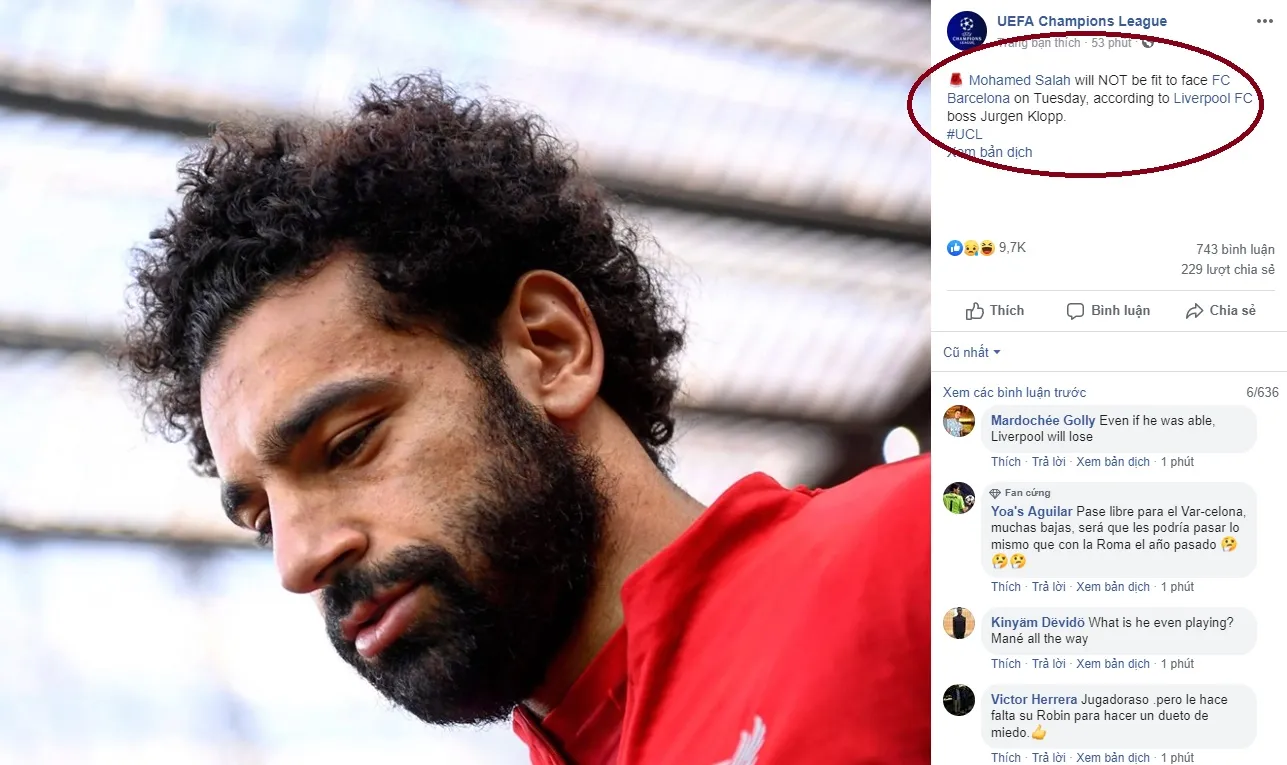 XONG! Đã rõ khả năng ra sân của Salah trận Barca - Bóng Đá