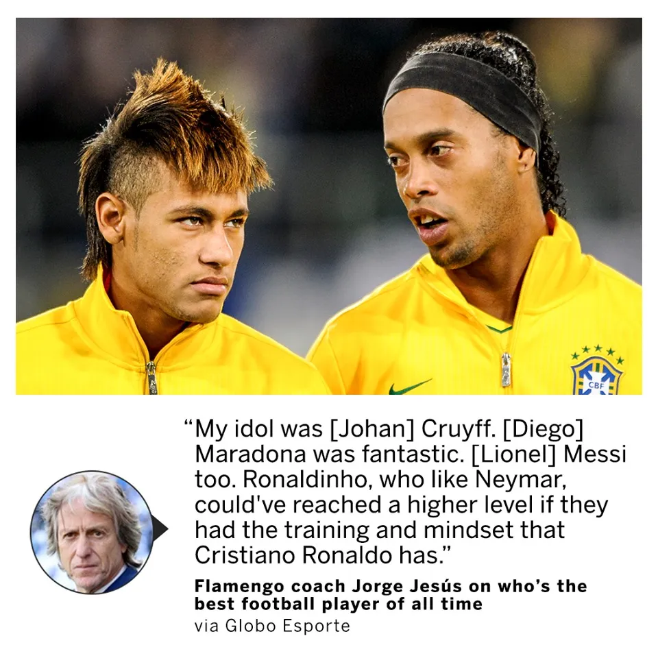 Huyền thoại Bồ Đào Nha thừa nhận Ronaldinho và Neymar kém CR7 - Bóng Đá