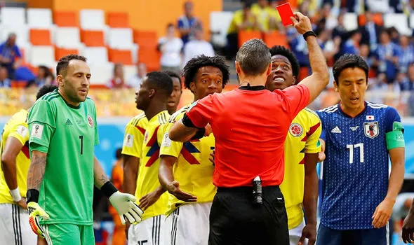 Trận Colombia - Nhật Bản chứng kiến thẻ đỏ nhanh thứ 2 lịch sử World Cup - Bóng Đá