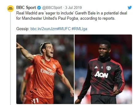 Manchester United fans react to rumours of Bale-Pogba swap - Bóng Đá