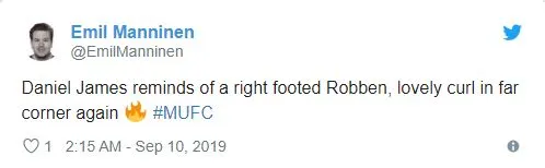 United fans compare Dan James to Arjen Robben after Wales goal - Bóng Đá