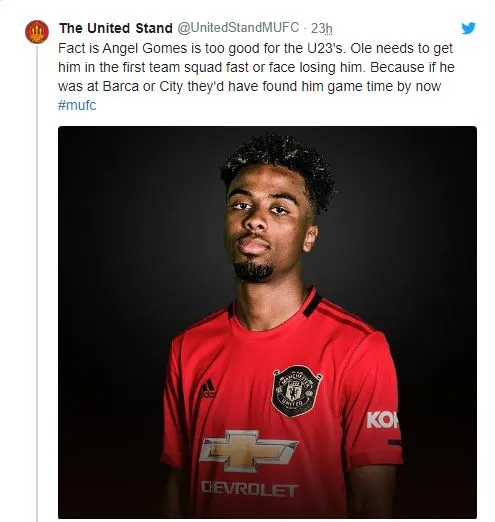 Man Utd fans demand playing time for Angel Gomes - Bóng Đá