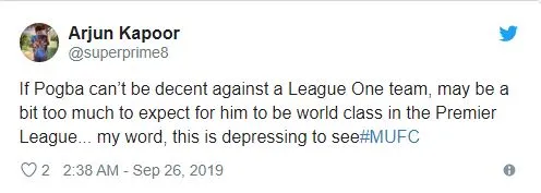 “Pogba Can’t even kick the ball properly” – These Man United fans in disbelief at star’s first half shocker against Rochdale - Bóng Đá