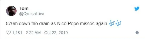 '£70m down the drain!' - Manchester United fans send Nicolas Pepe transfer message to Arsenal - Bóng Đá
