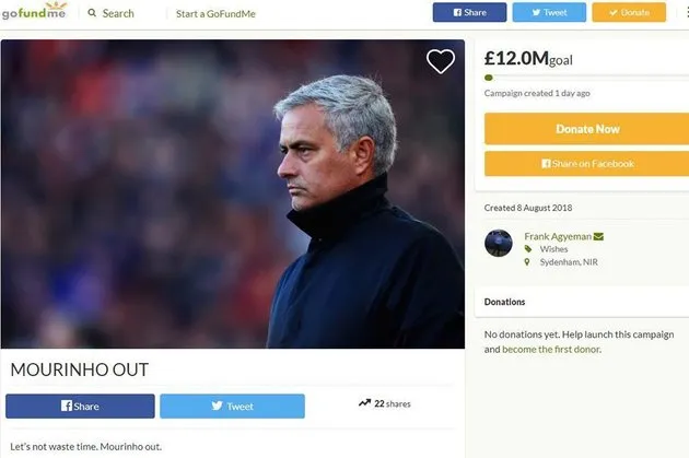 Fan Man United 'ủ mưu' sa thải Mourinho bằng... từ thiện - Bóng Đá