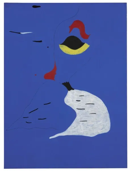 Năm 1927 “Peinture (Femme au Chapeau Rouge) của Joan Miro.