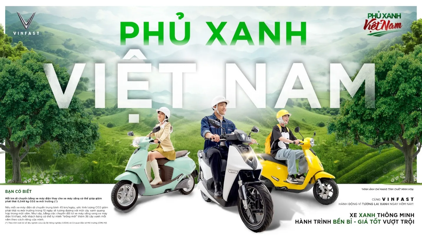 VinFast triển khai chương trình “Phủ xanh Việt Nam” - Ưu đãi tới 12 triệu đồng cho khách hàng chuyển đổi xanh sang xe máy điện- Ảnh 1.