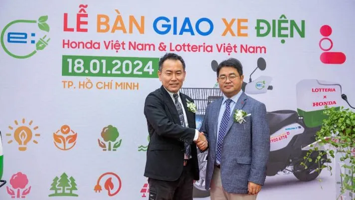 Honda Việt Nam hợp tác cùng Lotteria Việt Nam triển khai Dự án Sử dụng xe điện giao hàng