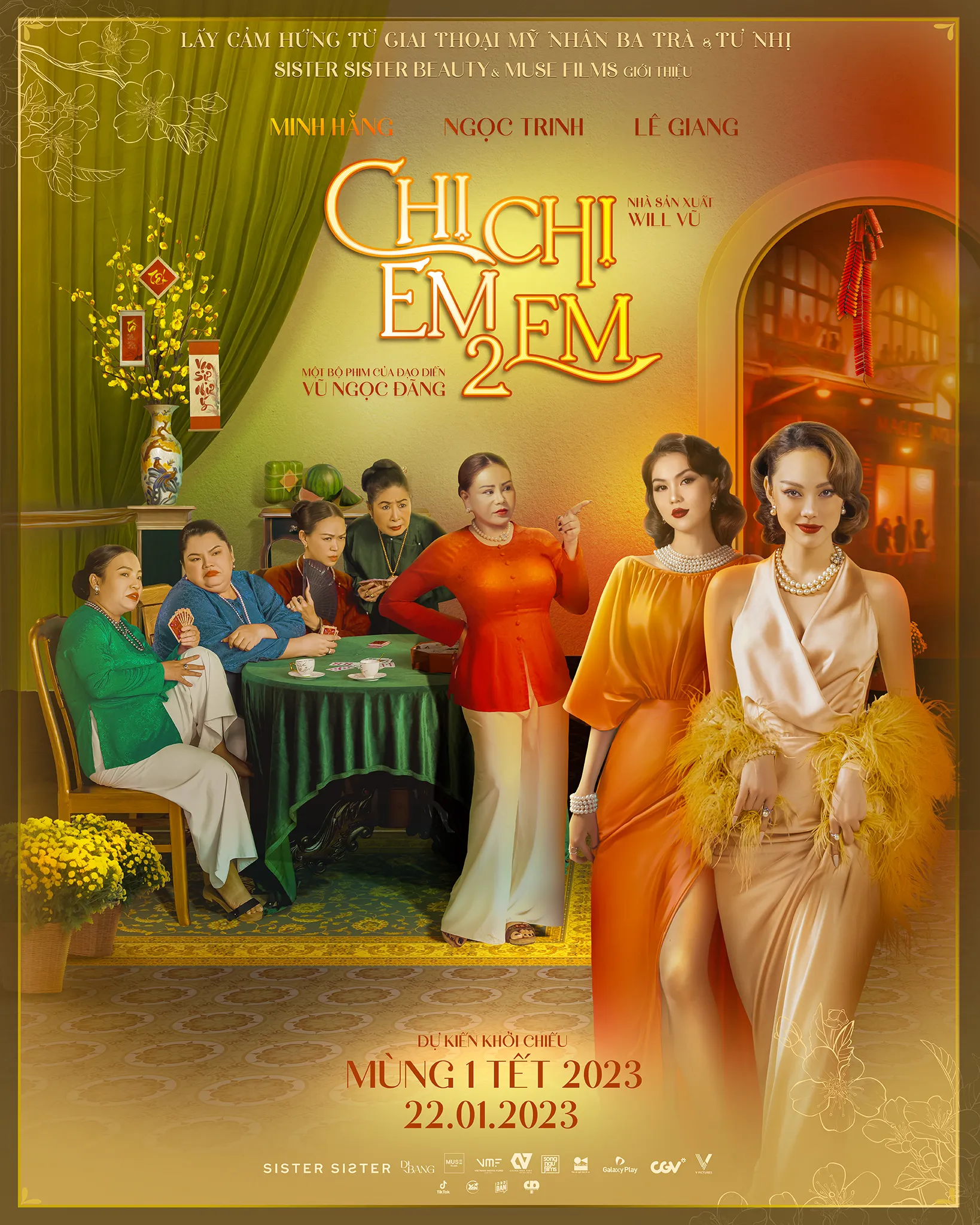 CHỊ CHỊ EM EM 2 - PAYOFF POSTER - KT FACEBOOK - KC MÙNG 1 TẾT 2023