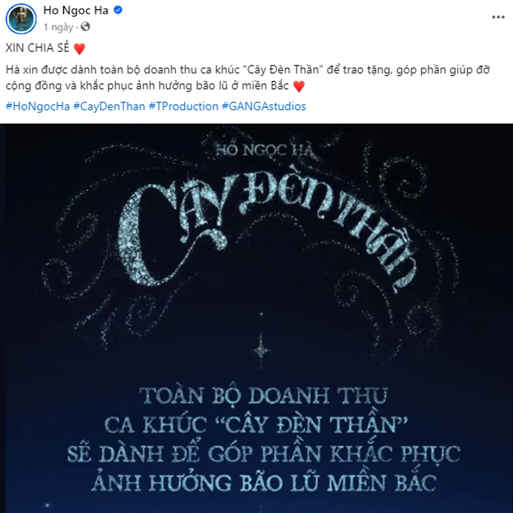 ho-ngoc-ha-quyen-gop-toan-bo-doanh-thu-mv-cay-den-than-de-cuu-tro-vung-bao-lu-mien-bac