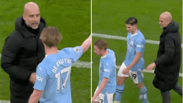 Pep Guardiola sends message to Kevin De Bruyne after Manchester City star’s furious reaction to being subbed off against Liverpool - Bóng Đá