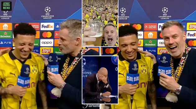 Jamie Carragher interviews Jadon Sancho on CBS Sports in priceless exchange, Thierry Henry couldn't believe it - Bóng Đá