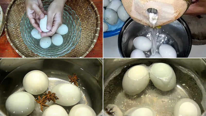 Nếu không có nước dừa, bạn có thể thêm chút muối và đường vào nước luộc để tạo vị đậm đà cho trứng vịt lộn.