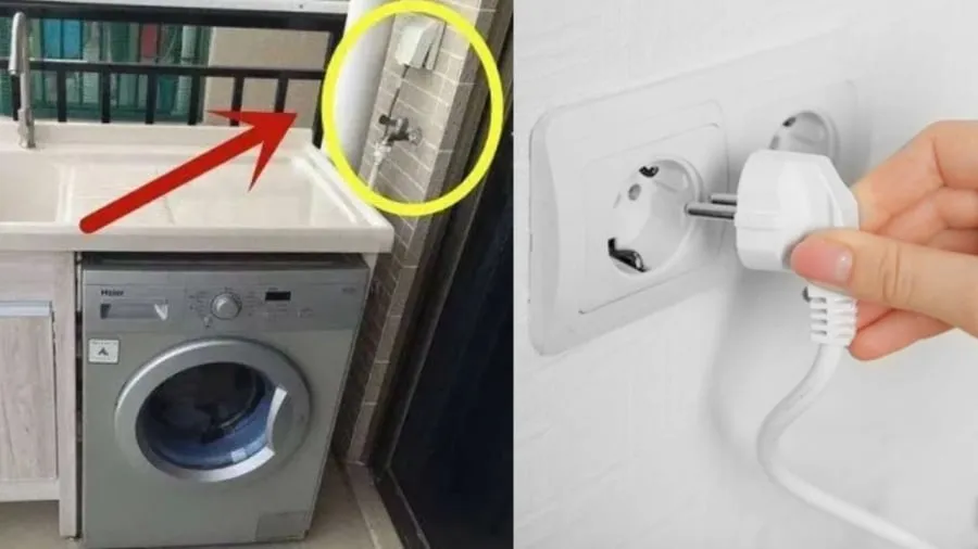 Sau khi sử dụng, bạn nên rút phích cắm điện của máy giặt.