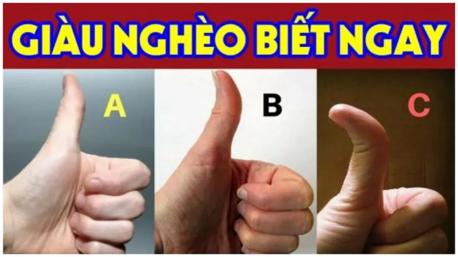 Tướng tay cái nhìn vào biết tương lai giàu sang hay nghèo khổ