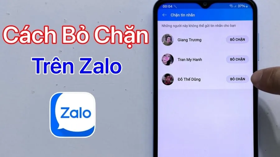 Cách bỏ chặn nhanh nhất trên Zalo