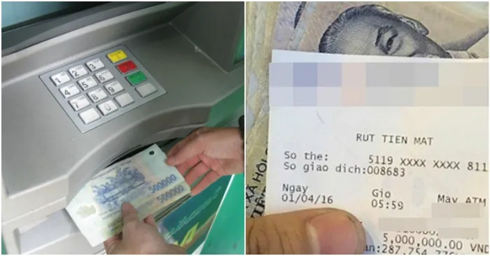 In biên lai là bước quan trọng nhiều người bỏ qua khi rút tiền ở máy ATM.