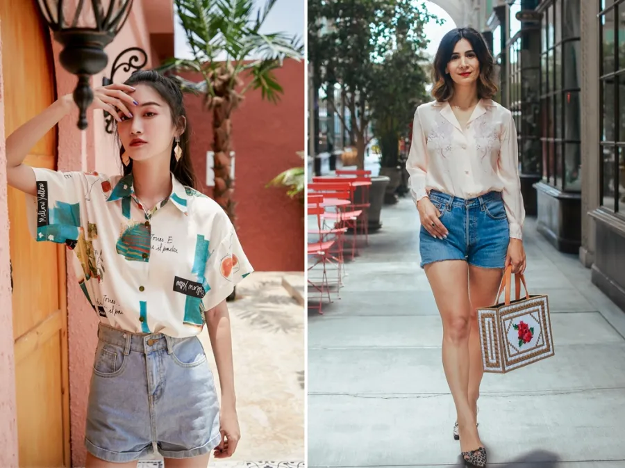 Quần denim short là một trong những item đặc trưng, mang đến cảm giác đôi chân dài và thanh thoát hơn.