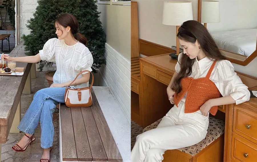 Bạn có thể chọn kiểu áo blouse với các chi tiết cách điệu như cổ thắt nơ, tay phồng hoặc ren... vừa điệu đà vừa phong cách. 