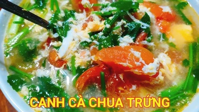 Cách nấu canh trứng cà chua ngon