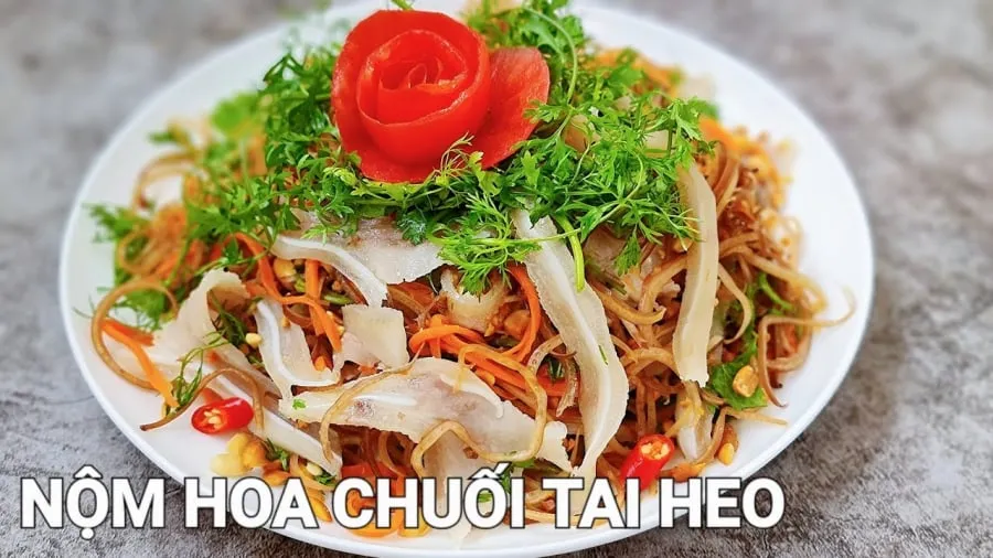 Cách làm nộm hoa chuối tai heo ngon