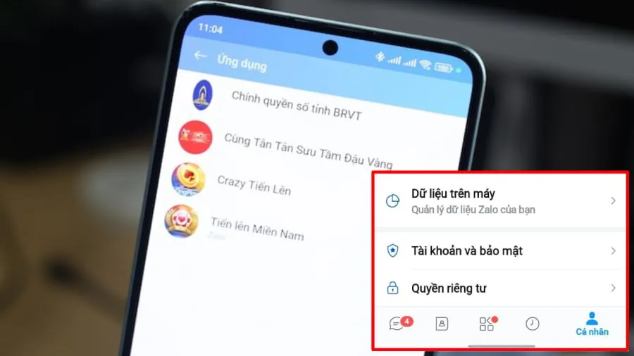 Để kiểm tra các ứng dụng, tiện ích trên Zalo, bạn cần vào mục Cá nhân => Quyền riêng tư.