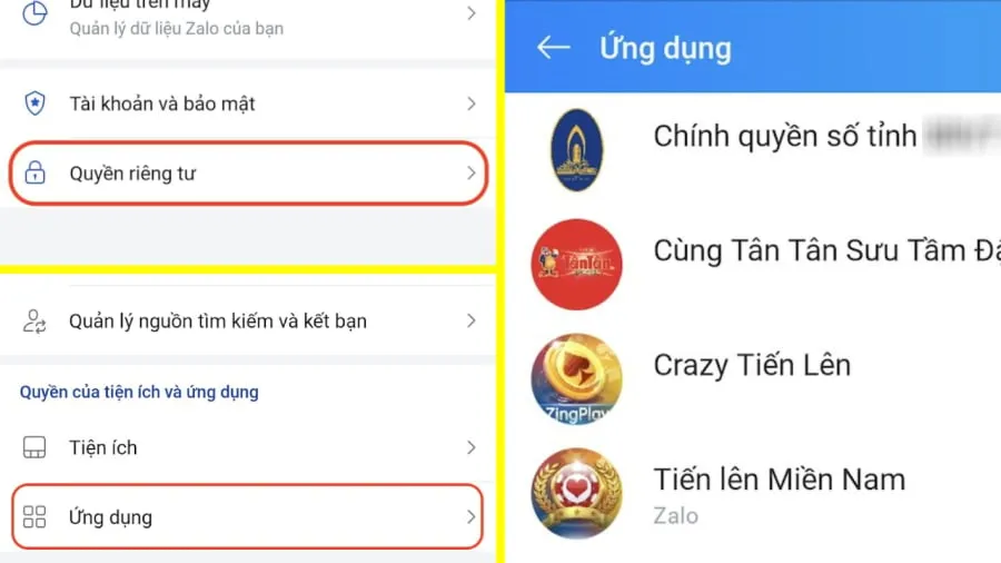 Bạn có thể kiểm tra xem tài khoản Zalo của mình có đang cấp quyền truy cập cho các ứng dụng, tiện ích khác không.