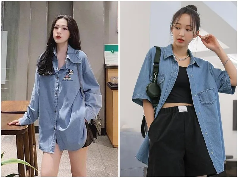 Trang phục denim chính là đặc trưng của mùa lạnh, trong đó đáng sắm nhất là áo gile denim, sơ mi denim hoặc áo khoác denim. 